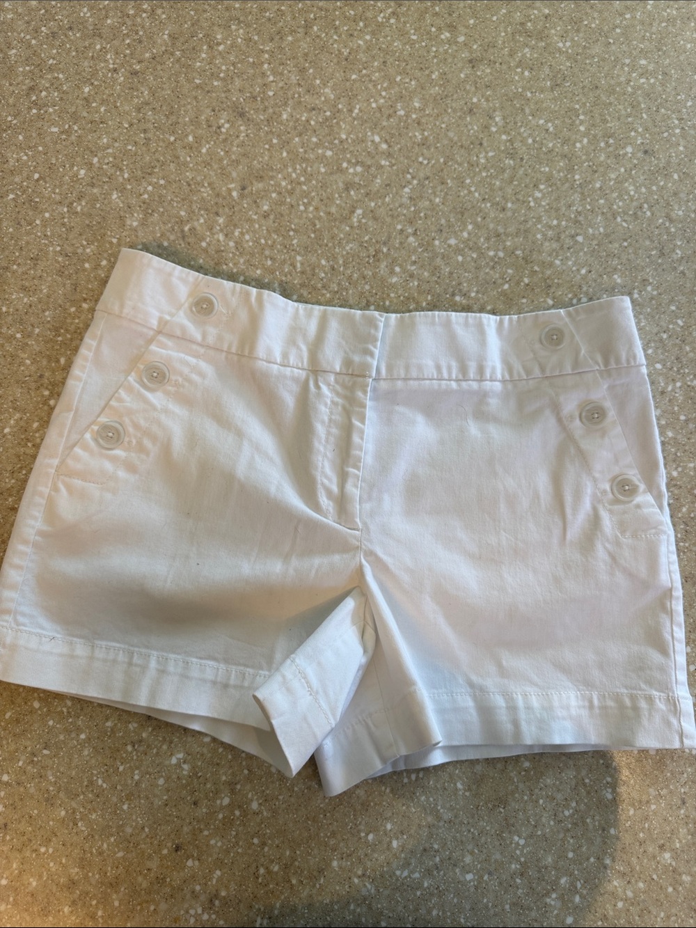 LOFT White Button-Pocket Shorts